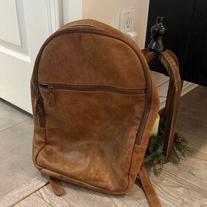 Brown roots Leather Backpack
